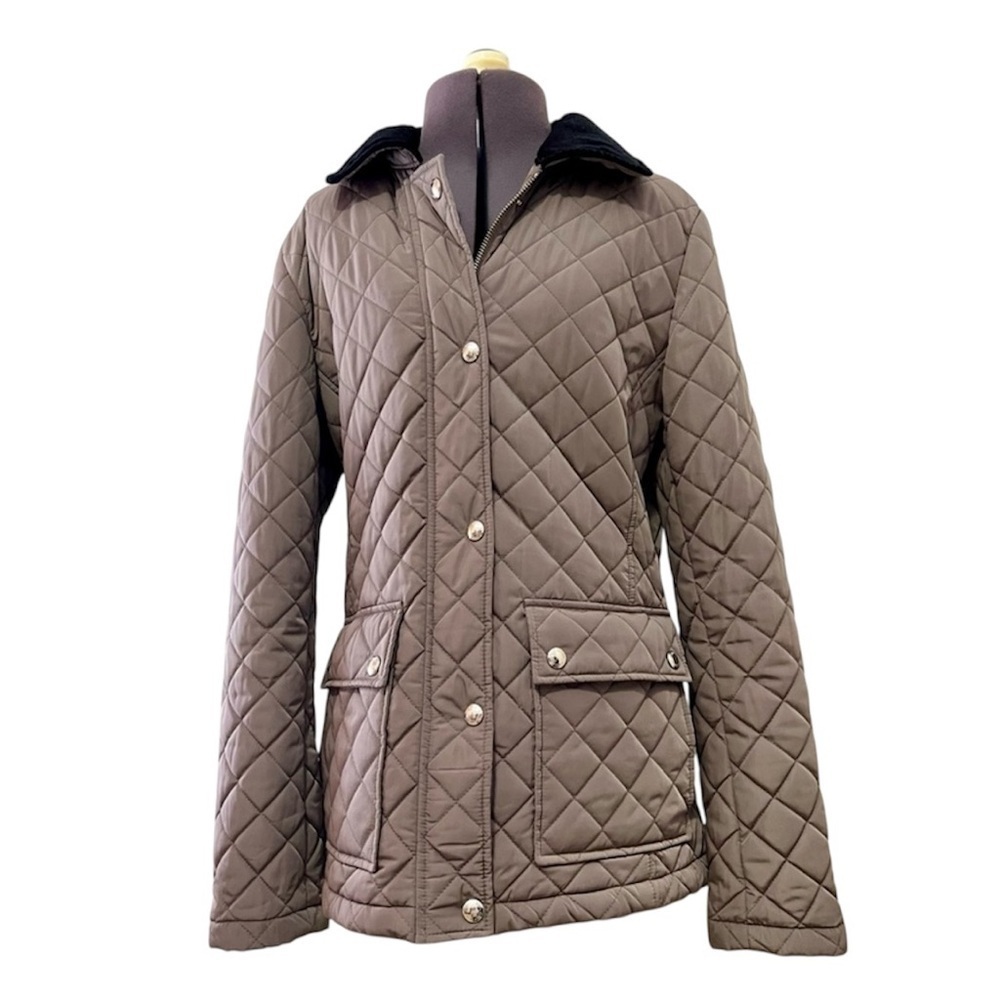 Women’s Quilted Calvin Klein Puffer Coat Olive Green Size XS